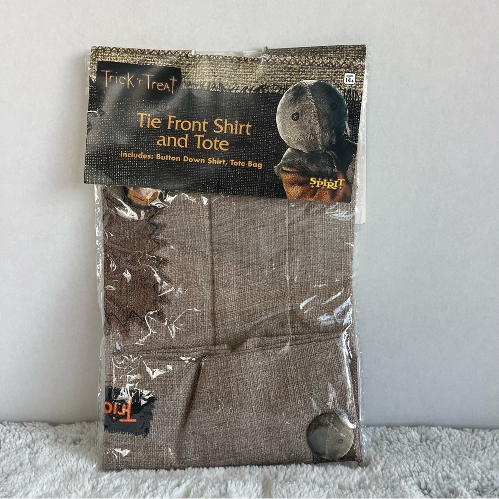 Tie Front Shirt and Tote in Brown new